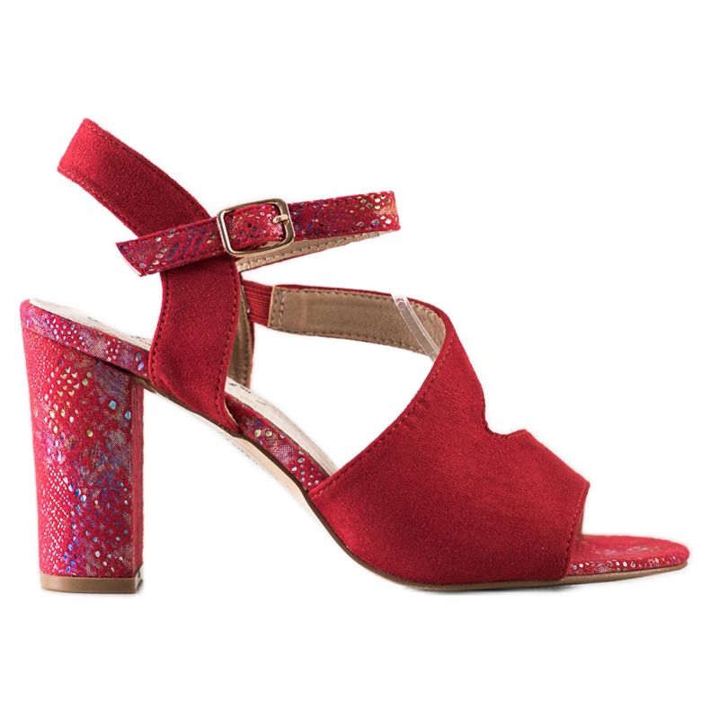 S. BARSKI Sandaalit koristeellisella kantapäällä S.BARSKI punainen hopea
