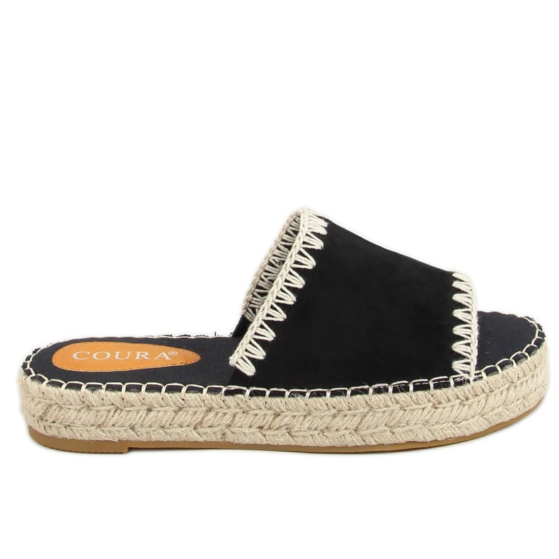 Musta naisten espadrillit musta 6095 Musta beige