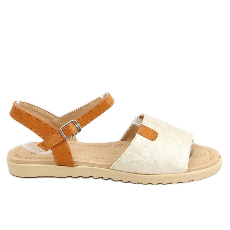 Naisten kultaiset sandaalit PT-2R26 Gold ruskea kultainen