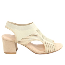 Beige korkokengät sukkasandaalit 8044 Beige