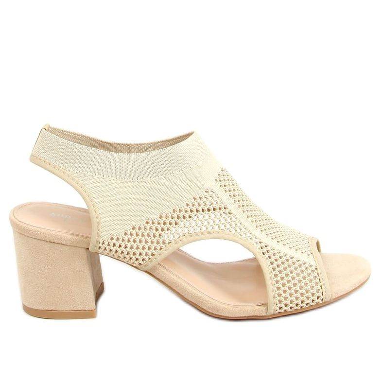 Beige korkokengät sukkasandaalit 8044 Beige