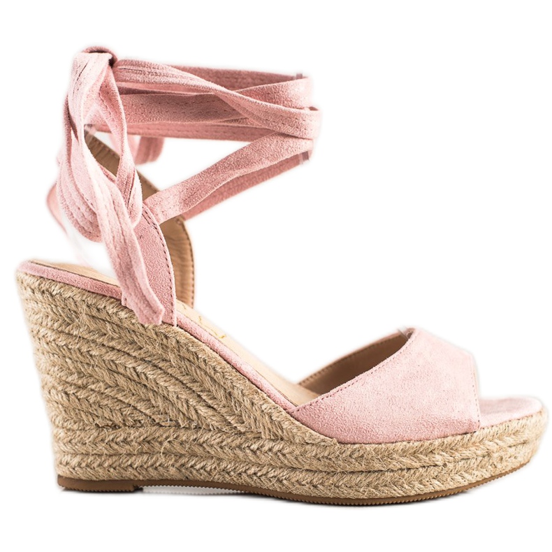 Sabatina Sidotut sandaalit Wedgellä vaaleanpunainen