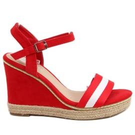 Punainen kiila sandaalit LL6320 Punainen