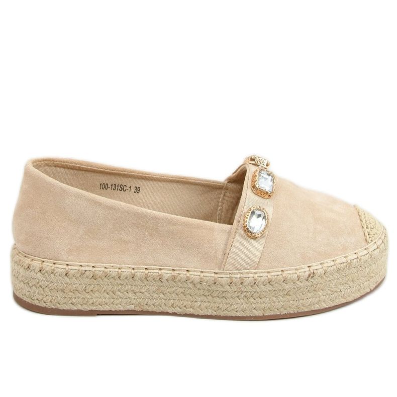 Espadrillot kivillä beige 100-131-SC-1 Beige