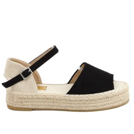 Musta avoin varvas espadrilles A663-ESP-1 Musta beige