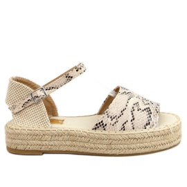 Avaa varpaat Espadrilles A663-ESP-1 Snake beige