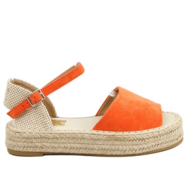 Oranssi avoin kärki espadrillit A663-ESP-1 Oranssi beige
