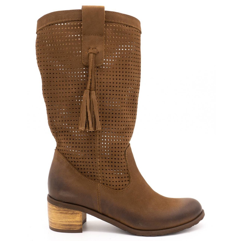 Olivier Naisten avoimet saappaat D44 ruskea