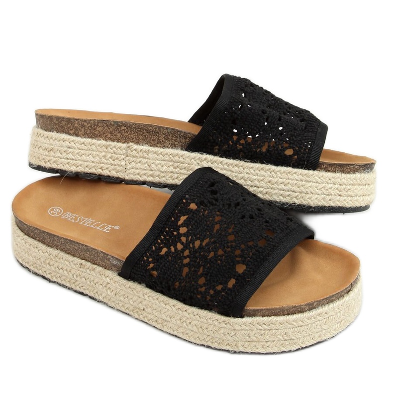 Mustat, avoimet espadrillit 20-349 Musta