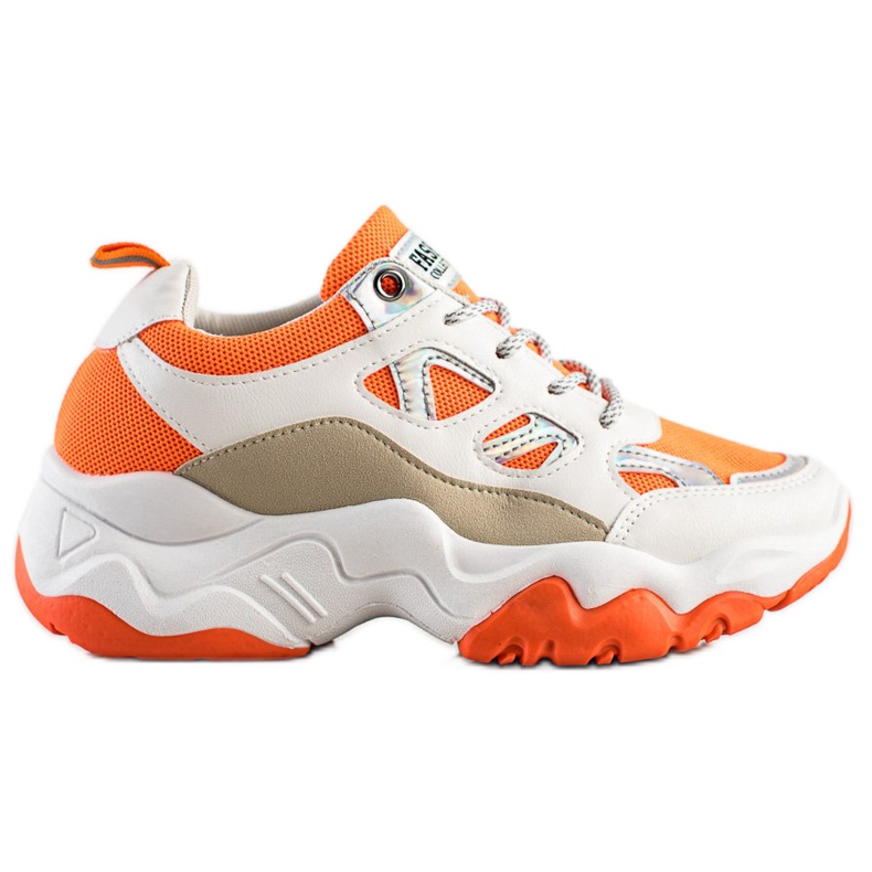 SHELOVET Muoti Lace-up lenkkarit valkoinen oranssi monivärinen