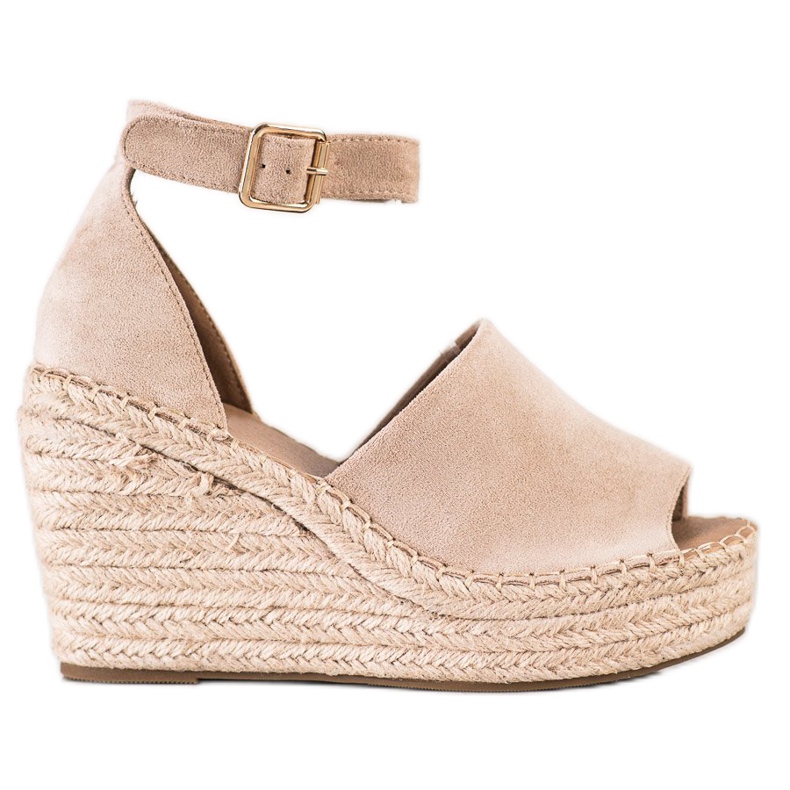 SHELOVET Beige Wedge Sandaalit
