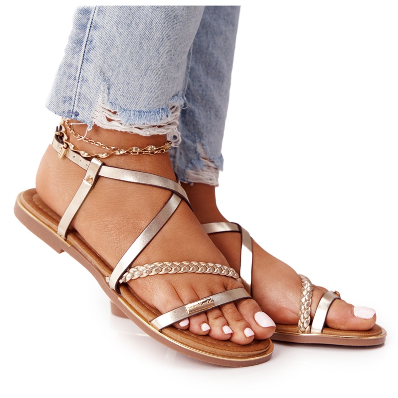 S.Barski Sandaalit punoksella S. Bararski 152-1 kultaa kultainen