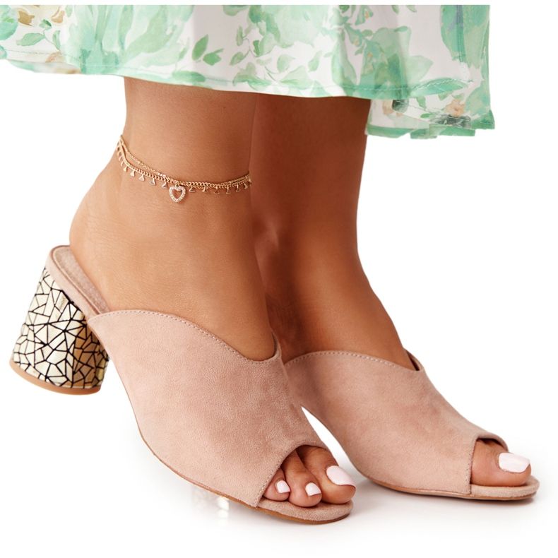 Mokkanahkaiset korkokengät S.Barski C420-15 Beige