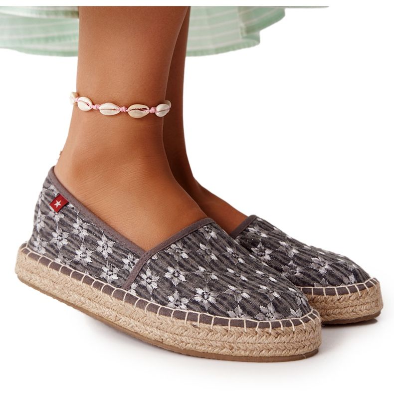 Espadrillot punotulla alustalla Big Star AA274680 harmaa