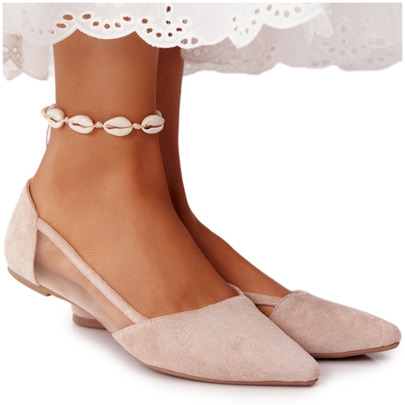 EVE Ballerinat Spitz Beige Melania Mesh