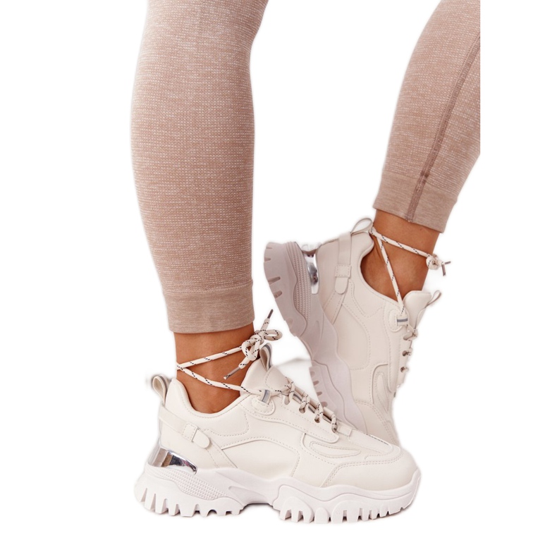 PG1 Naisten lenkkarit Beige Influencer massiivisella pohjalla