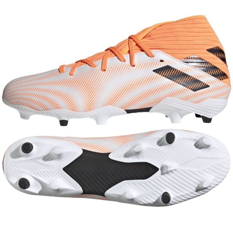 Adidas Nemeziz.3 Fg M FW7350 jalkapallokengät oranssi, valkoinen valkoinen