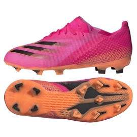 Adidas X Ghosted.1 Fg Jr FW6956 jalkapallokengät pinkki, oranssi vaaleanpunainen
