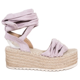 SHELOVET Sidotut Espadrilles -sandaalit violetti