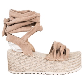SHELOVET Sidotut Espadrilles -sandaalit beige