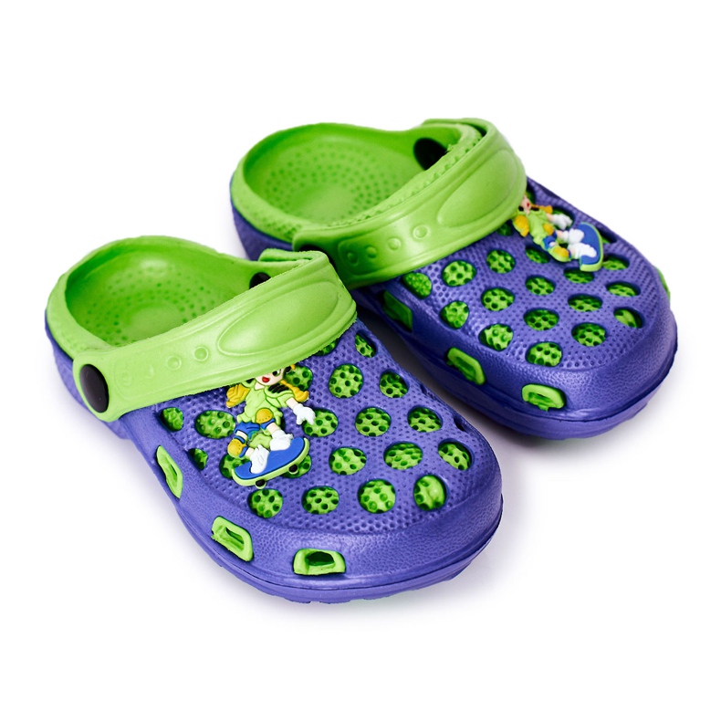 Lasten vaahtotossut Crocs Navy Blue-Green Jupiter laivastonsininen vihreä