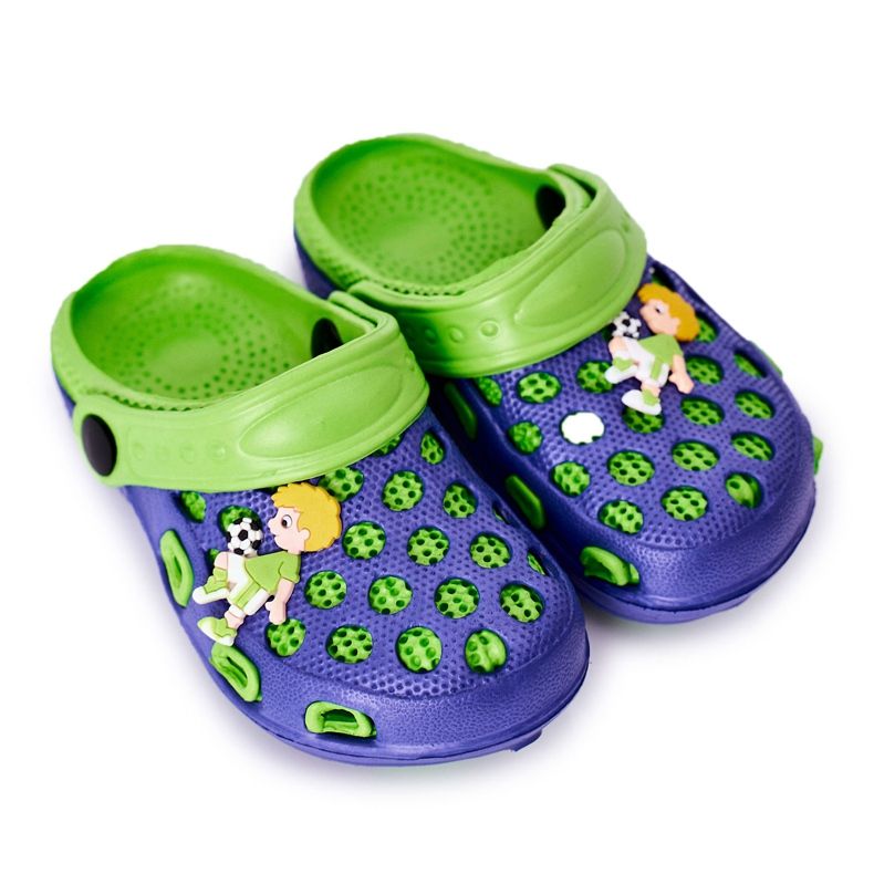 Lasten vaahtotossut Crocs Navy Blue-Green Jupiter laivastonsininen vihreä
