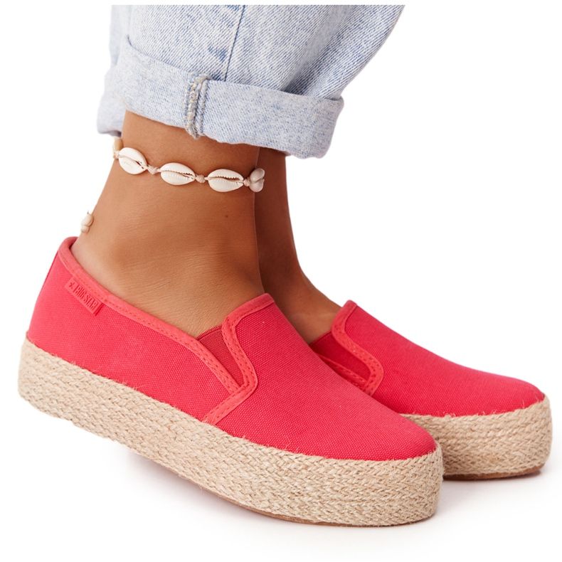 Espadrillot punotulla alustalla Big Star FF274149 Punainen