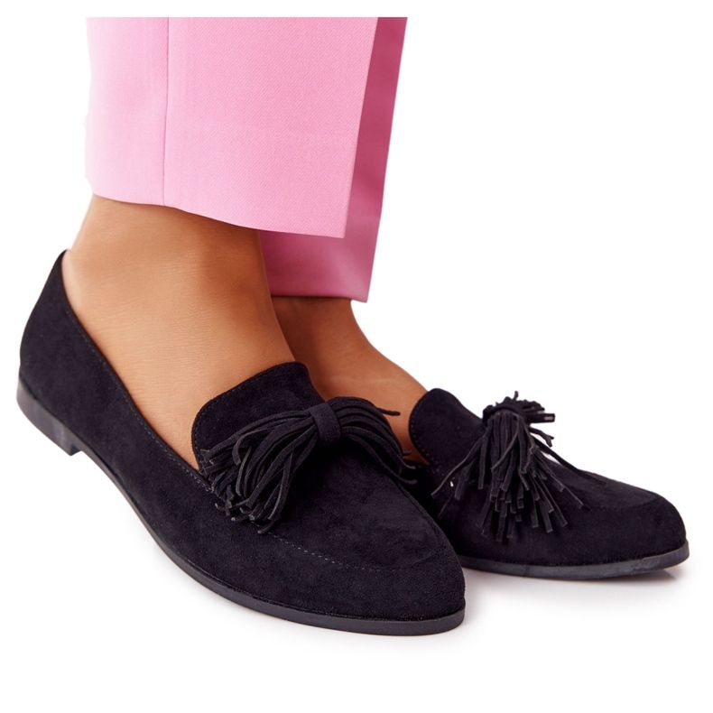 EVE Fringed Suede Loafers musta Alicante