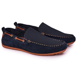 Suede Casual Loaferit GOE HH1N4019 Navy Blue ruskea tummansininen