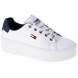 Tommy Hilfiger Iconic Leather Flatform -kengät, EN0EN01113-YBR valkoinen tummansininen