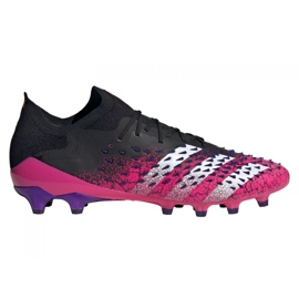 Adidas Predator Freak.1 Low Ag M FZ3751 jalkapallokengät musta, musta, pinkki musta