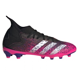 Adidas Predator Freak.3 Mg Jr FW7532 jalkapallokengät musta, musta, pinkki musta
