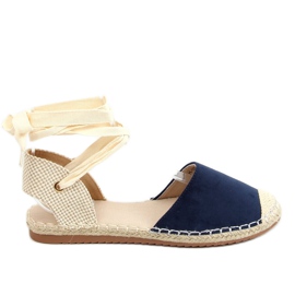 Nilkoilla sidotut espadrillit, tummansininen H-107 Blue beige