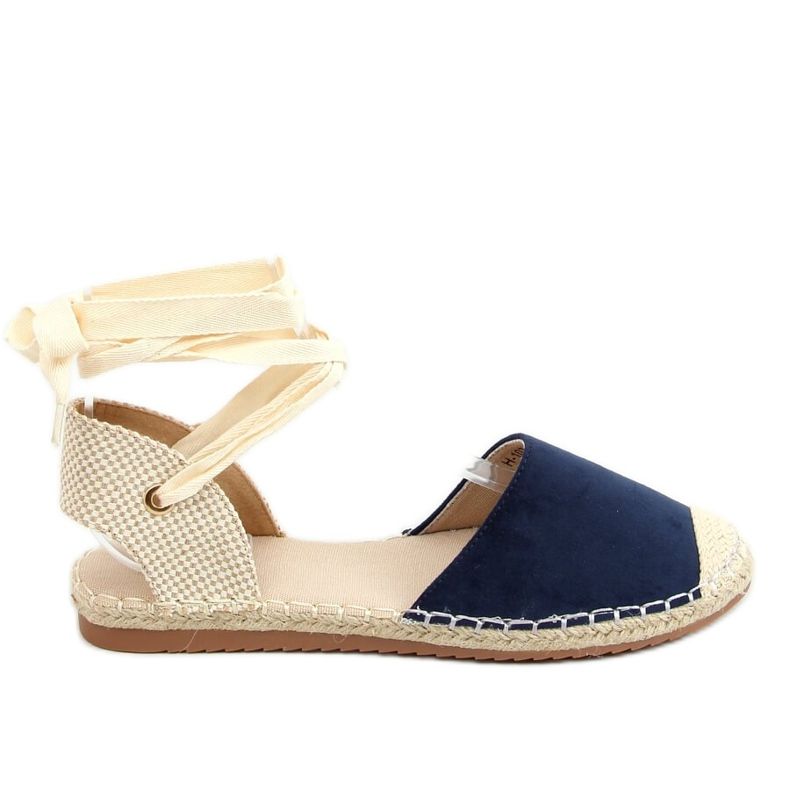 Nilkoilla sidotut espadrillit, tummansininen H-107 Blue beige laivastonsininen