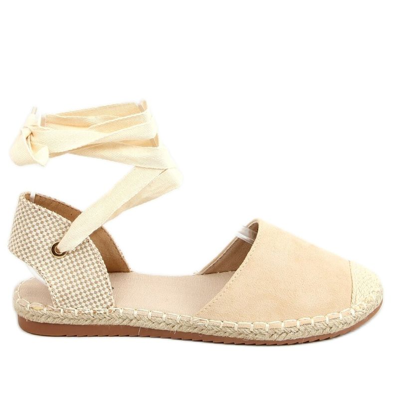 Espadrillot sidottu nilkalla beige H-107 Beige