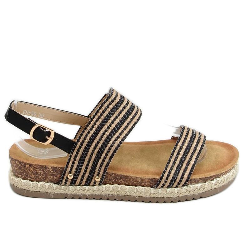Mustat espadrilliset sandaalit FD-50 Musta beige
