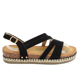 Musta Boho espadrilles sandaalit FD002 Musta