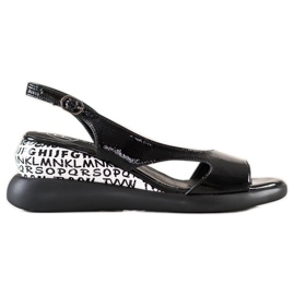 Filippo Mukavat kiilamaiset sandaalit musta