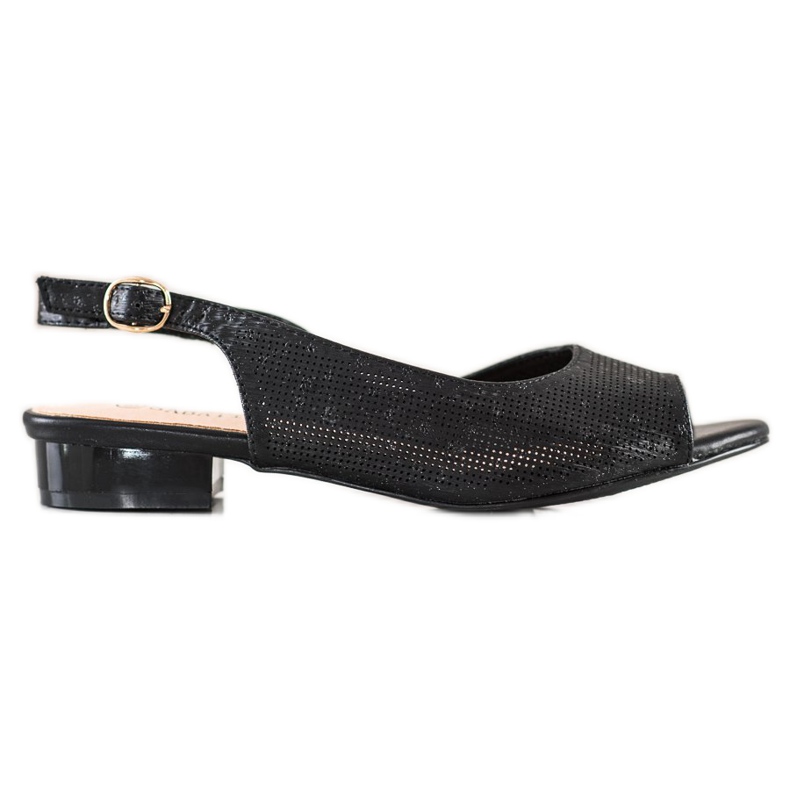 Sabatina Avoimet sandaalit matalalla korolla musta