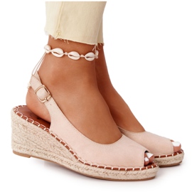 PG1 Beige Wedge -sandaalit, joissa punottu beige Las Palomas PG1 Beige Wedge -sandaalit, joissa punottu beige Las Palomas