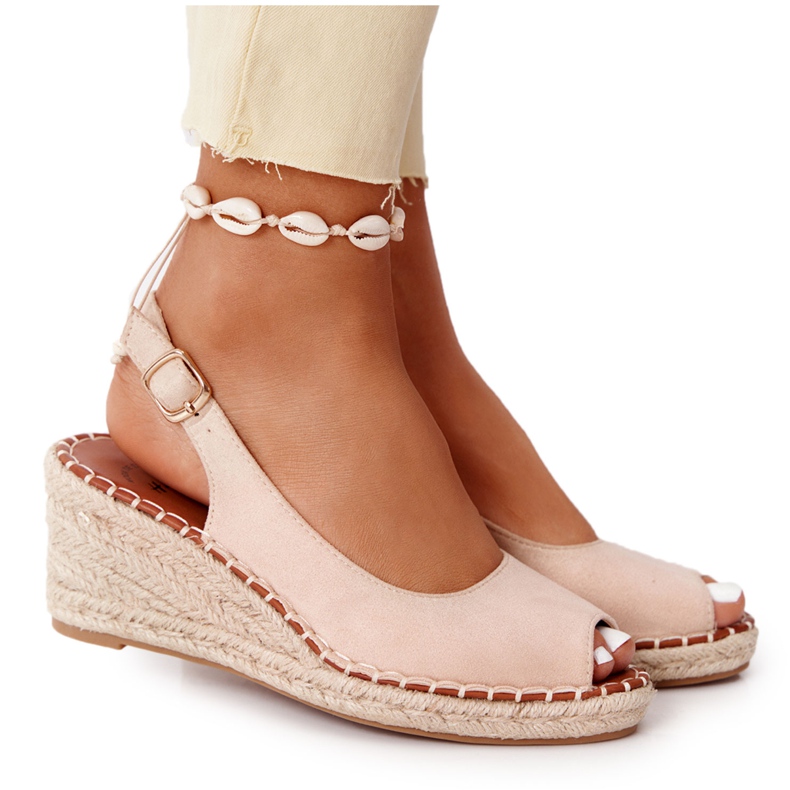 PG1 Beige Wedge -sandaalit, joissa punottu beige Las Palomas