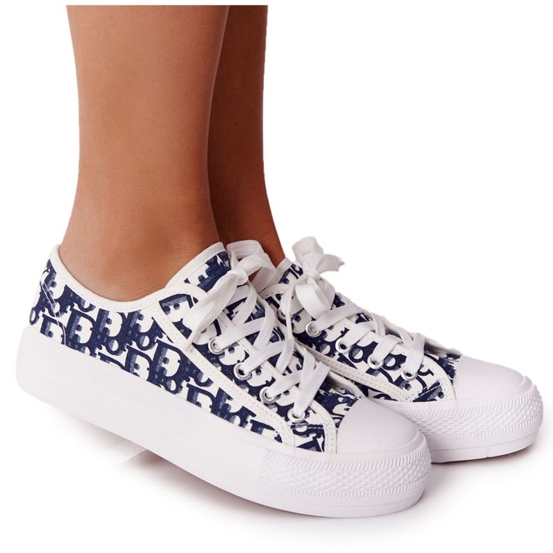 PS1 Naisten kirjautuneet lenkkarit valkoinen ja musta päivä pois