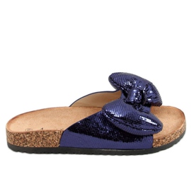 Mikkitossut, joissa rusetti N-79 Blue tummansininen