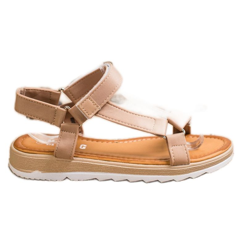 SHELOVET Muodikkaat sandaalit tarranauhalla beige
