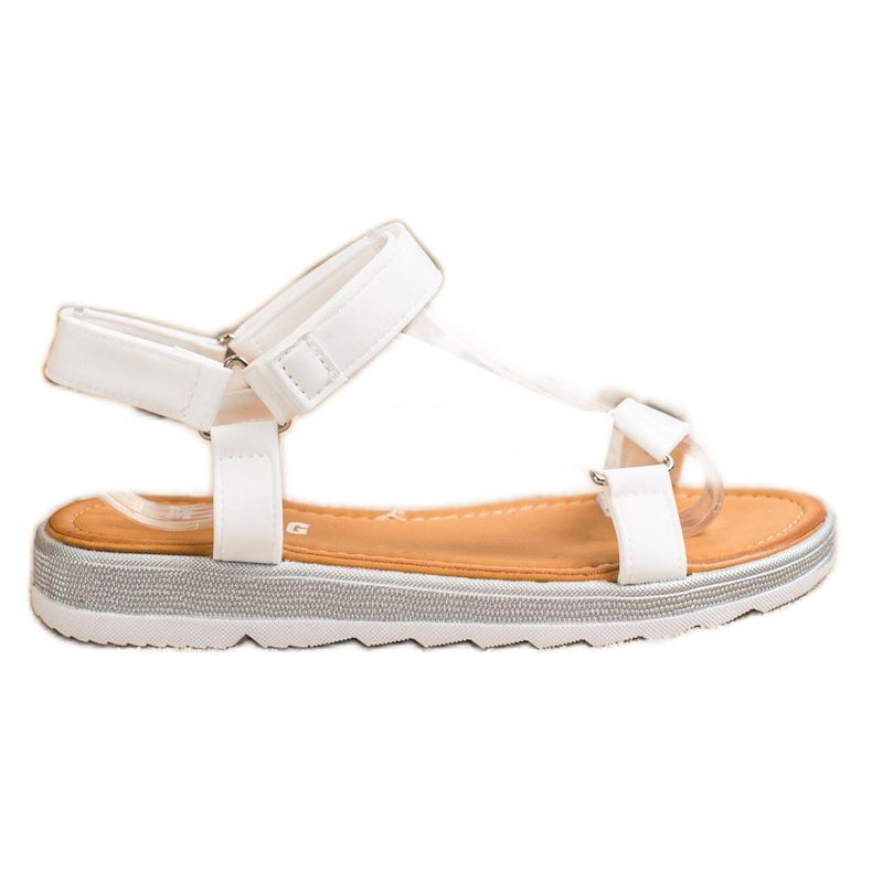 SHELOVET Muodikkaat sandaalit tarranauhalla valkoinen