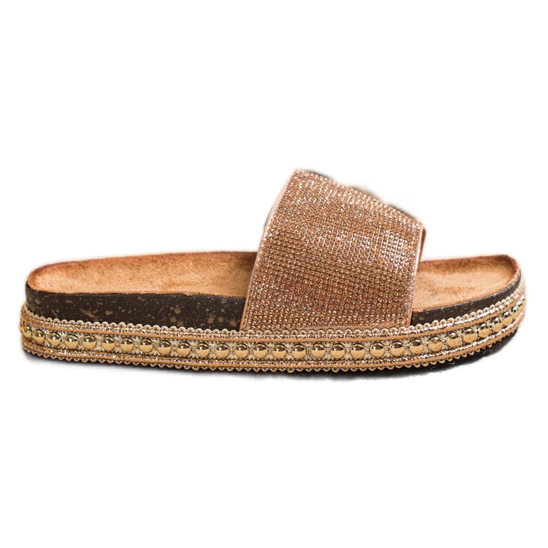 SHELOVET Muoti kristallitossut kultainen