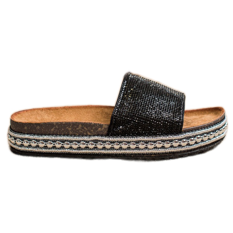 SHELOVET Muoti kristallitossut musta