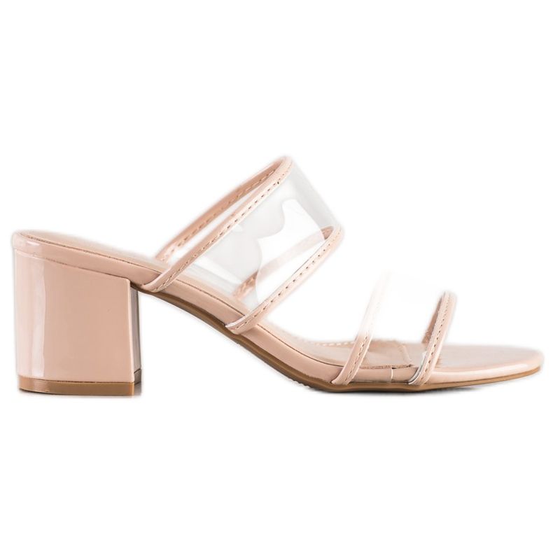 Small Swan Tossut läpinäkyvillä nauhoilla beige