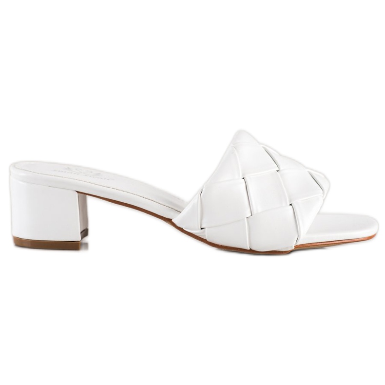 Small Swan Tikatut tossut postissa valkoinen