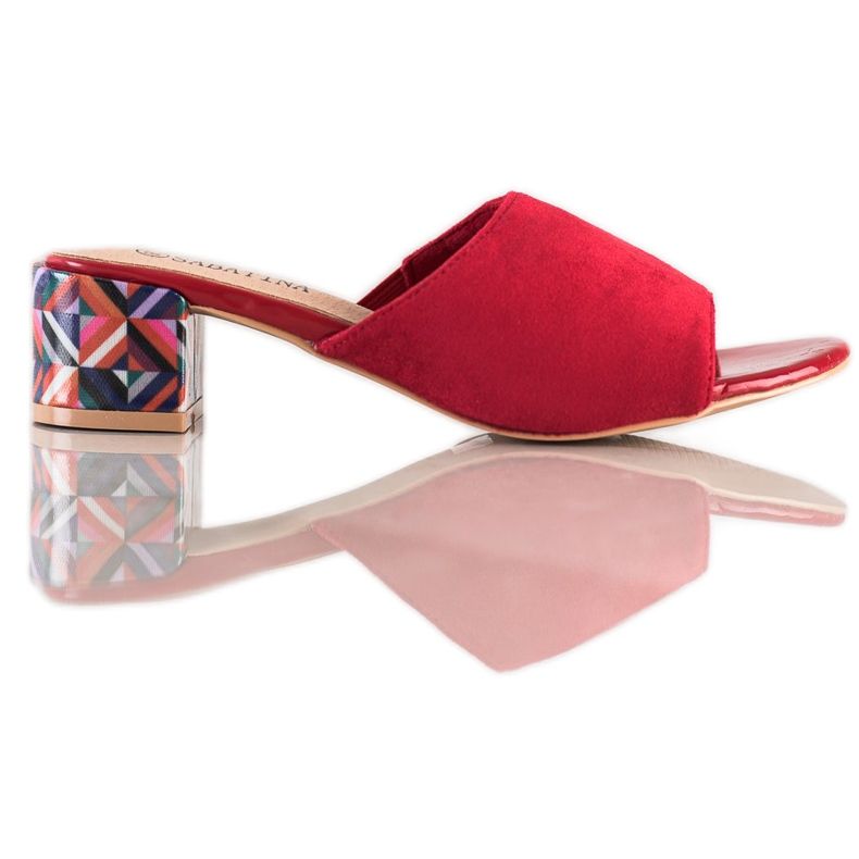 Sabatina Kuviolliset kantapäätossut punainen